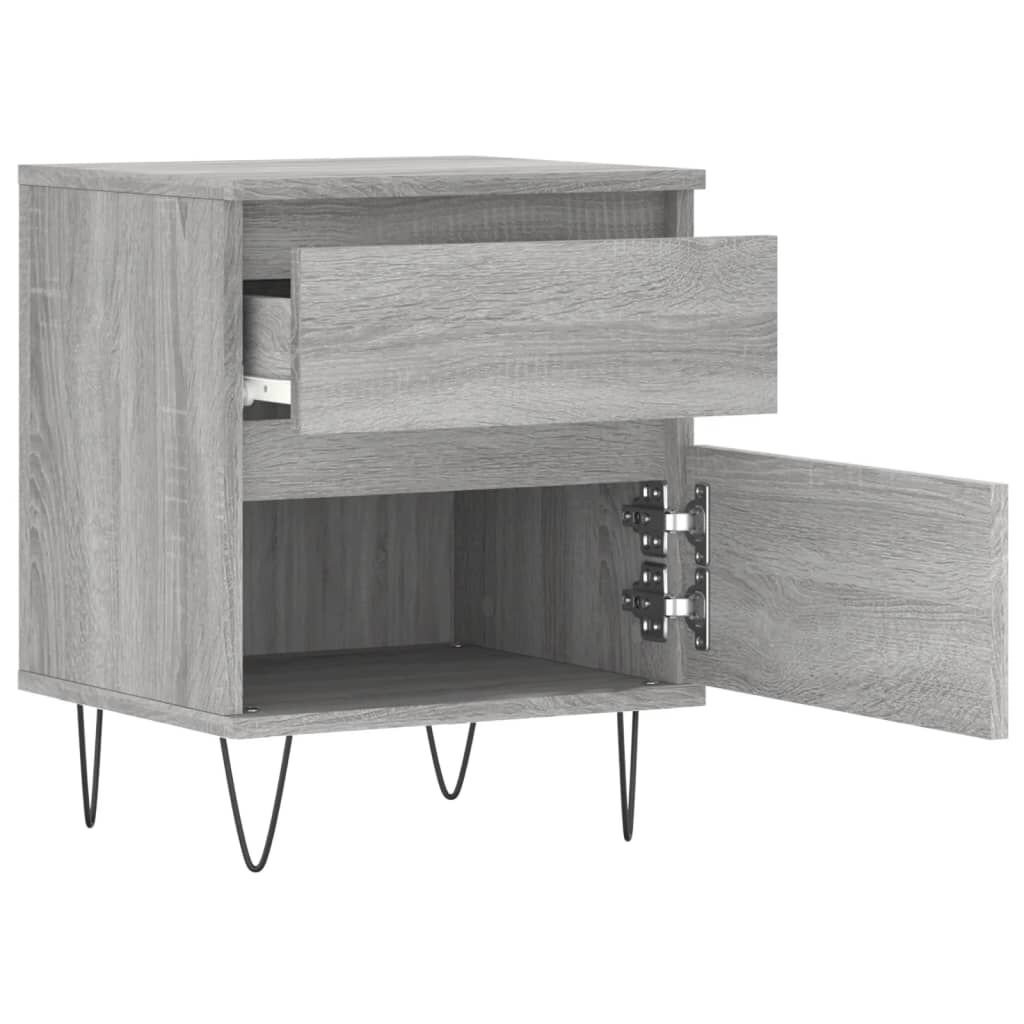 vidaXL Κομοδίνα 2 τεμ. Γκρι Sonoma 40 x 35 x 50 εκ. από Επεξεργ. Ξύλο