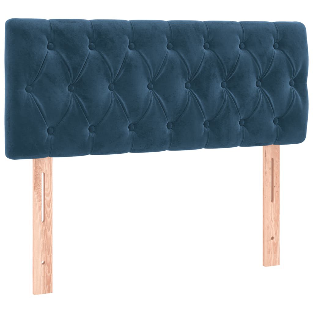 vidaXL Κρεβάτι Boxspring με Στρώμα Σκούρο Μπλε 120x190 εκ. Βελούδινο