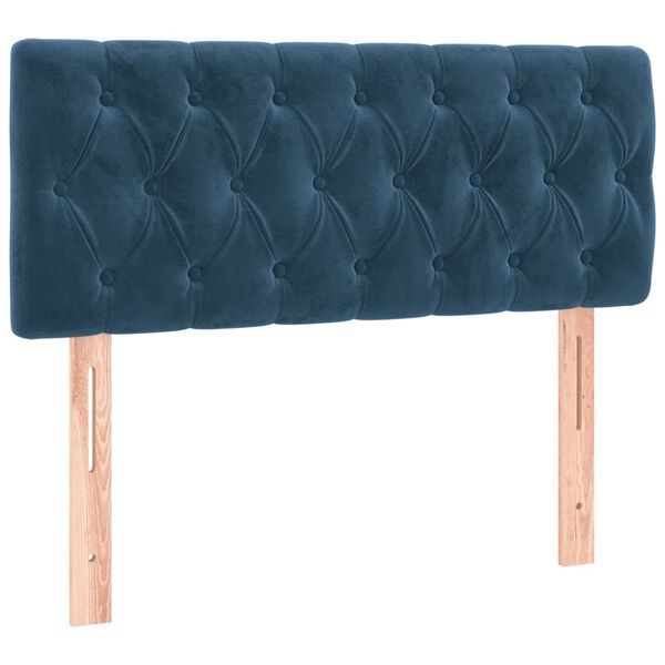 vidaXL Κρεβάτι Boxspring με Στρώμα Σκούρο Μπλε 120x190 εκ. Βελούδινο