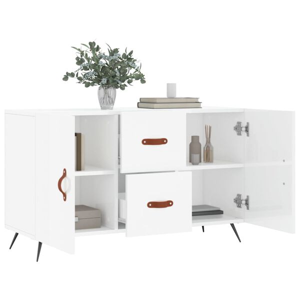 vidaXL Ντουλάπι Γυαλιστερό Λευκό 100 x 36 x60 εκ. Επεξεργασμένο Ξύλο