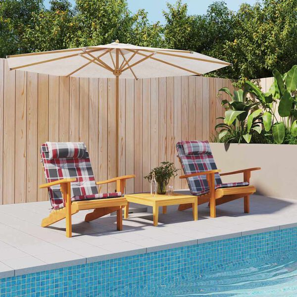 vidaXL Μαξιλάρι Καρέκλας 2 pcs Κόκκινο καρό μοτίβο 58 x 77 x 4.5 εκ