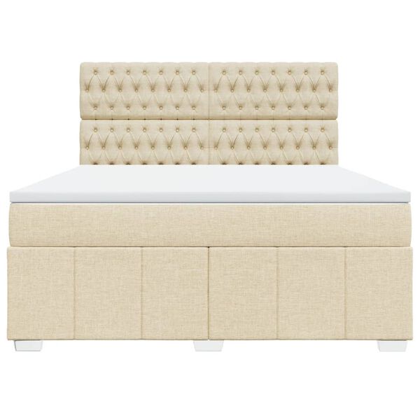 vidaXL &Kappa;&rho;&epsilon;&beta;ά&tau;&iota; Boxspring &mu;&epsilon; &Sigma;&tau;&rho;ώ&mu;&alpha; &Kappa;&rho;&epsilon;&mu; 180x200 &epsilon;&kappa;. &Upsilon;&phi;&alpha;&sigma;&mu;ά&tau;&iota;&nu;&omicron;