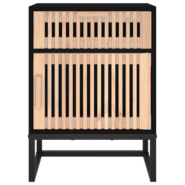vidaXL Κομοδίνο Μαύρο 40x30x55,5 εκ. Επεξεργασμένο Ξύλο & Σίδερο