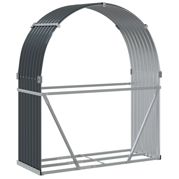 vidaXL Ξυλοθήκη Ανθρακί 120x45x140 εκ. από Γαλβανισμένο Ατσάλι