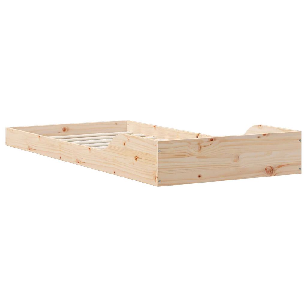 vidaXL Σκελετός Κρεβατιού Καφέ 100 x 210 cm Μασίφ ξύλο πεύκου