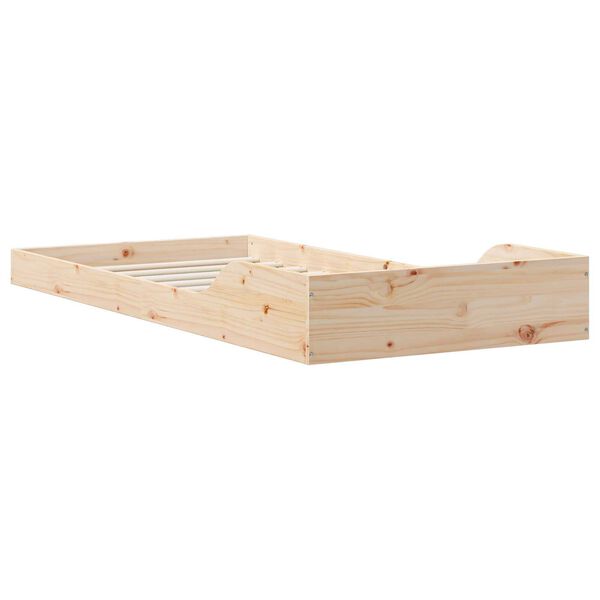 vidaXL Σκελετός Κρεβατιού Καφέ 100 x 210 cm Μασίφ ξύλο πεύκου