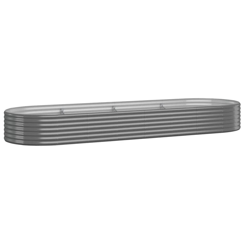 vidaXL Ζαρντινιέρα Γκρι 322x100x36 εκ. Ατσάλι με Ηλεκτρ. Βαφή Πούδρας