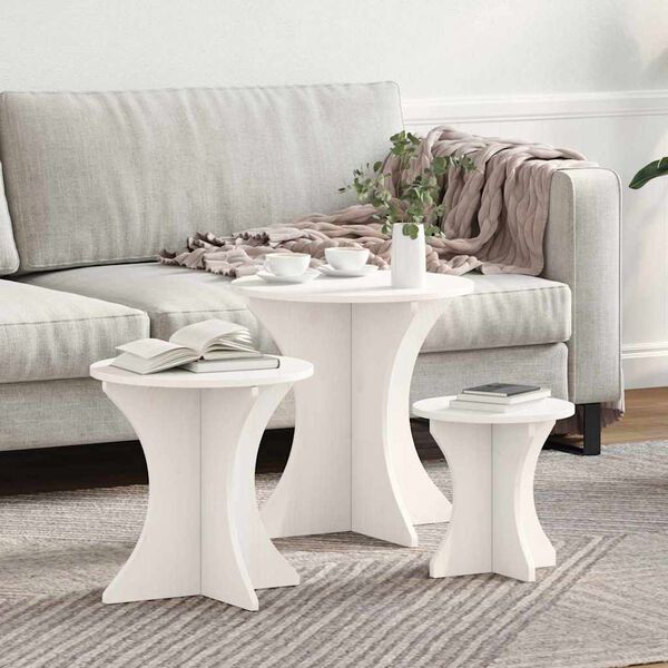 vidaXL Τραπεζάκι σαλονιού 3 pcs Λευκό 46 x 46 x 47 εκ.