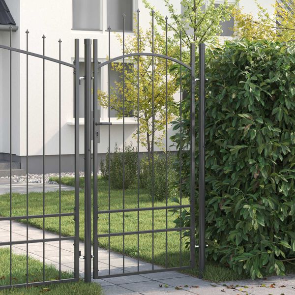 vidaXL Πύλη Κήπου με κλειδαριά Γκρι 200 x 100 cm 100 x 200 cm Ατσάλι