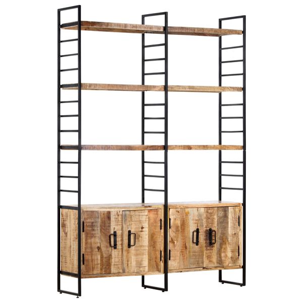 vidaXL Βιβλιοθήκη με 4 Επίπεδα 124x30x180 εκ. Ακατέργαστο Ξύλο Μάνγκο