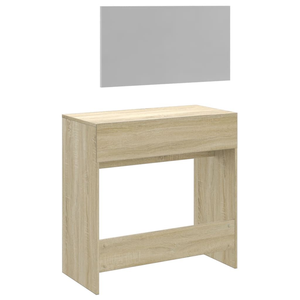 vidaXL Μπουντουάρ με Καθρέφτη Sonoma Δρυς 80 x 39 x 80 εκ.
