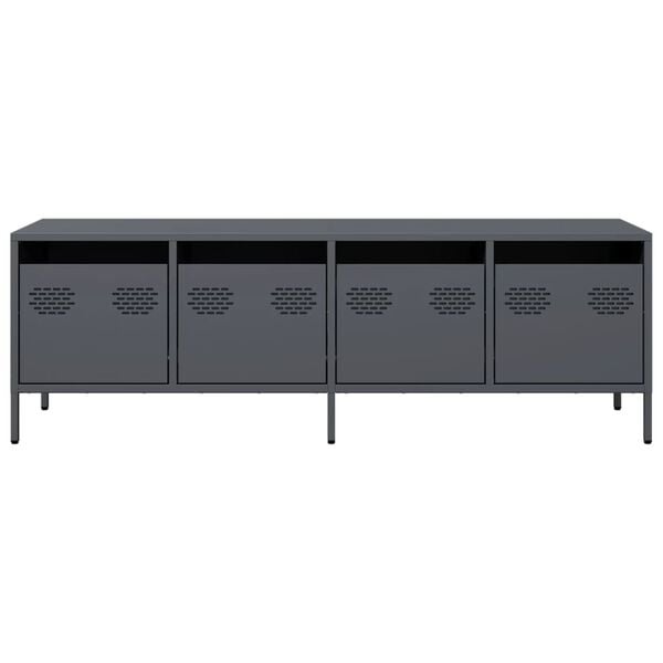 vidaXL Έπιπλο Τηλεόρασης Ανθρακί 135x39x43,5 εκ. Ατσάλι Ψυχρής Έλασης