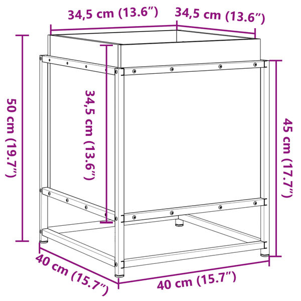 vidaXL Ζαρντινιέρα 40x40x50 εκ. Εμποτισμ. Ξύλο Πεύκου