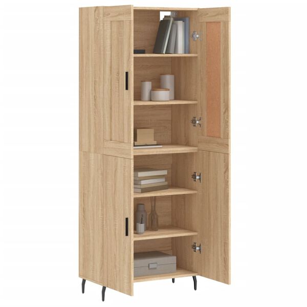 vidaXL Ντουλάπι Sonoma δρυς 69,5 x 34 x 180 εκ. από Επεξεργασμένο Ξύλο
