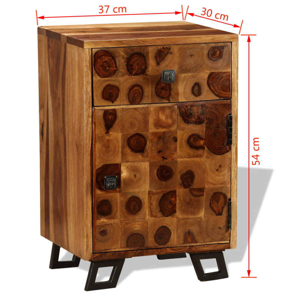 vidaXL Κομοδίνο 37 x 30 x 54 εκ. από Μασίφ Ξύλο Sheesham