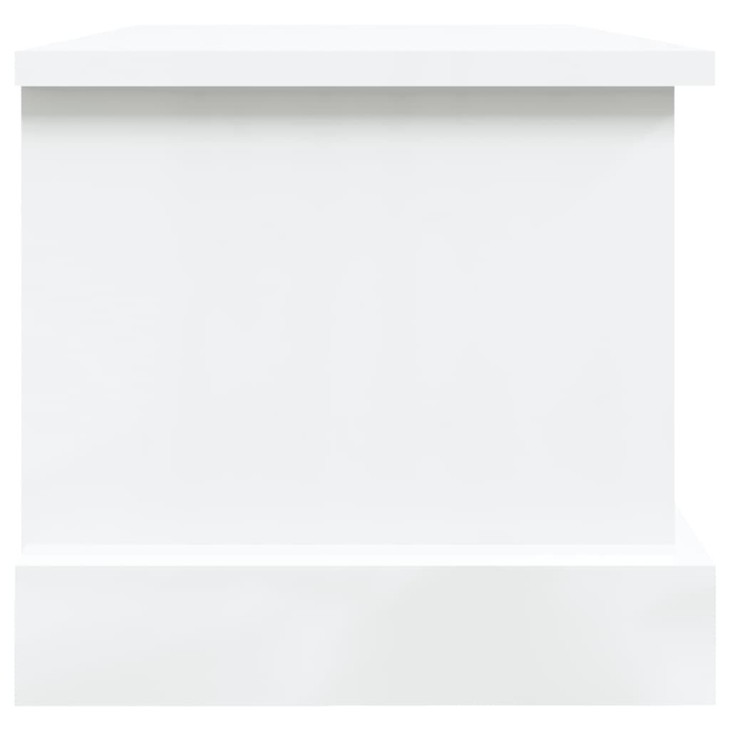 vidaXL Κουτί Αποθήκευσης Γυαλ. Λευκό 50x30x28 εκ. Επεξεργασμένο Ξύλο