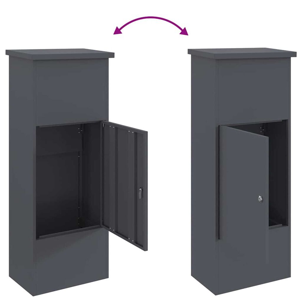 vidaXL Θυρίδα Πακέτων Ανθρακί 44.5 x 29 x 110.5 εκ Ατσάλι
