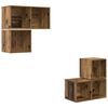 vidaXL Σετ επίπλου τηλεόρασης 4 pcs Παλαιό ξύλο 37 x 37 x 72 εκ