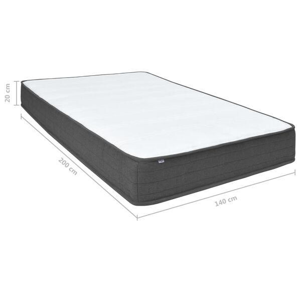 vidaXL Κρεβάτι Boxspring Σκούρο Γκρι 140 x 200 εκ. Υφασμάτινο