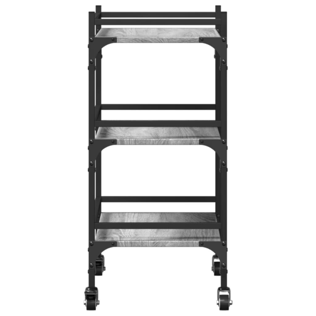 vidaXL Τρόλεϊ Κουζίνας Sonoma Γκρι 50x35x75,5 εκ. Επεξεργασμένο Ξύλο