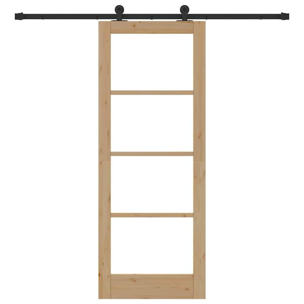 vidaXL Συρόμενη Πόρτα ORKDAL Φυσικό και Μαύρο 78 x 202 εκ.