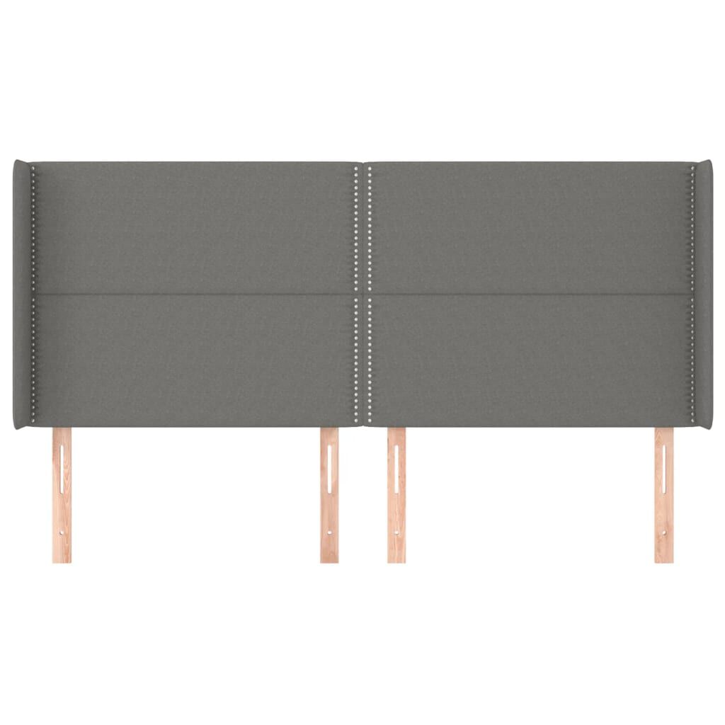 vidaXL Κεφαλάρι με Πτερύγια Σκούρο Γκρι 203x16x118/128 εκ. Υφασμάτινο