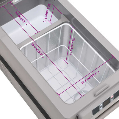 vidaXL Ψυγείο με Λαβή & Προσαρμογέα Μαύρο / Γκρι 35 Λ. από PP & PE