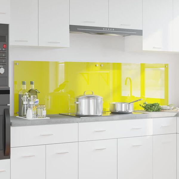 vidaXL Πίσω Πάνελ Κουζίνας 2 pcs Κίτρινο 90 x 50 cm σκληρυμένο γυαλί