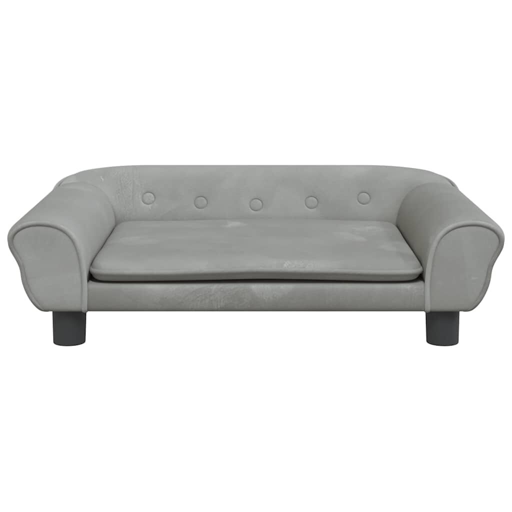 vidaXL Κρεβάτι Σκύλου Ανοιχτό Γκρι 70 x 48 x 22 εκ. Βελούδινο