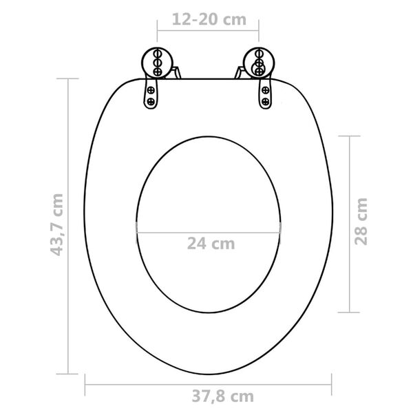 vidaXL Κάλυμμα Λεκάνης με Καπάκι Soft Close Μπλε Σταγόνα από MDF