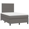 vidaXL Κρεβάτι Boxspring με Στρώμα Γκρι 120x200εκ. από Συνθετικό Δέρμα
