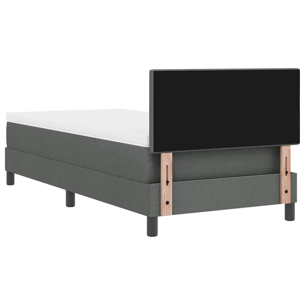 vidaXL Κρεβάτι Box Spring με Στρώμα Σκούρο Γκρι 100x200 εκ Υφάσματος