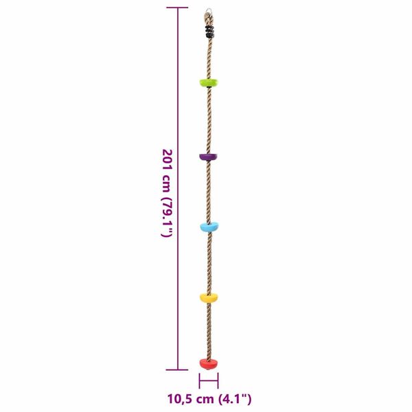 vidaXL Σκοινί Αναρρίχησης Πολύχρωμο 10.5 x 10.5 x 201 εκ.