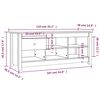 vidaXL Παπουτσοθήκη Μελί 110x38x45,5 εκ. από Μασίφ Ξύλο Πεύκου