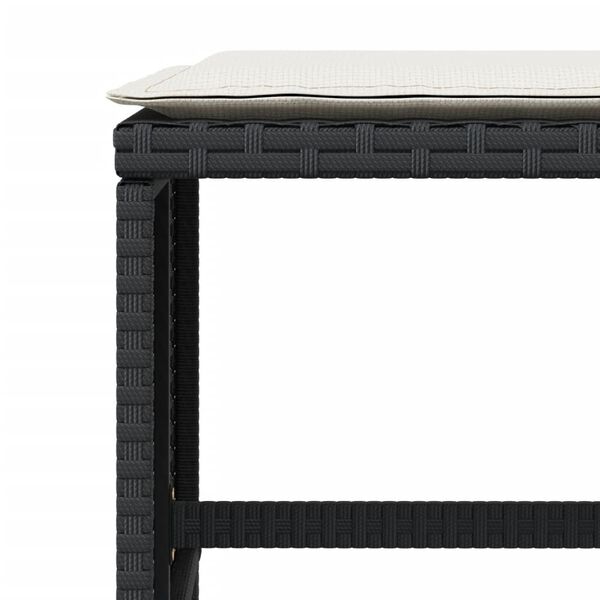 vidaXL Σκαμπό Κήπου 4 τεμ. Μαύρα 40x40x35 Συνθετικό Ρατάν με Μαξιλάρια