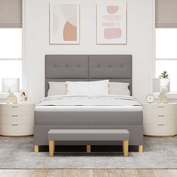 vidaXL &Kappa;&rho;&epsilon;&beta;ά&tau;&iota; &mu;&epsilon; &epsilon;&lambda;&alpha;&tau;ή&rho;&iota;&alpha; &mu;&epsilon; &sigma;&tau;&rho;ώ&mu;&alpha; Taupe 140 x 200 cm ύ&phi;&alpha;&sigma;&mu;&alpha;