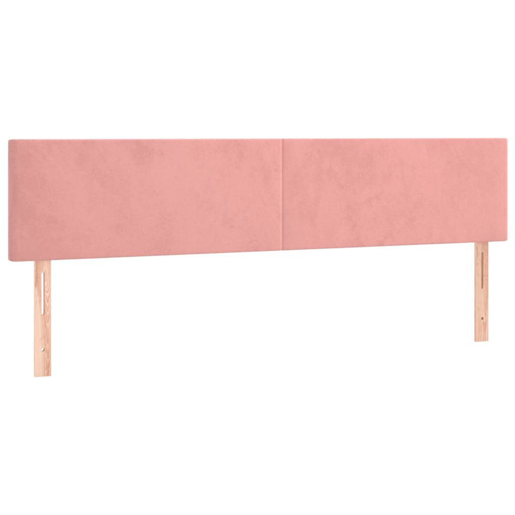 vidaXL Κρεβάτι Boxspring με Στρώμα Ροζ 200x200 εκ. Βελούδινο