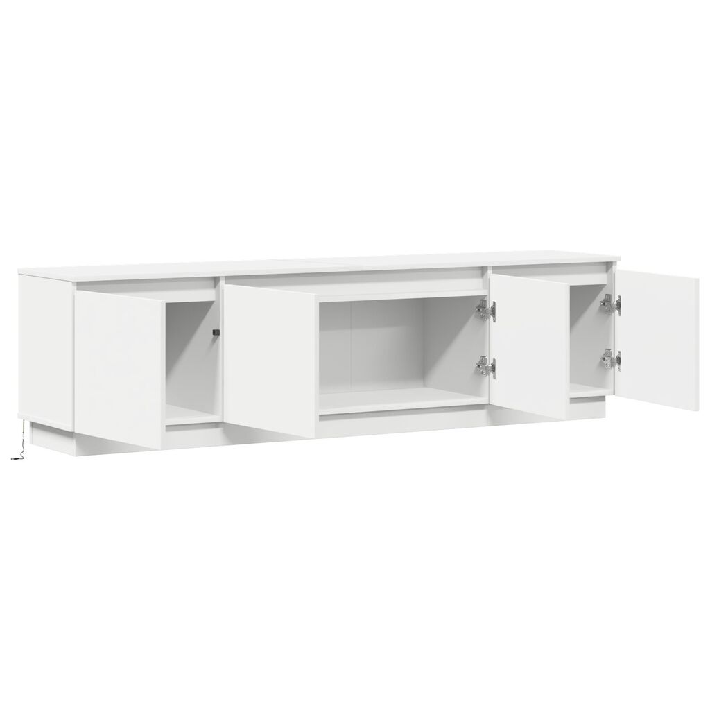 vidaXL Κονσόλα τηλεόρασης με LED Λευκή 180x38x49 εκ. Επεξεργασμένο ξύλο