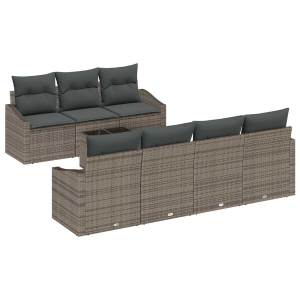 vidaXL Σετ Καναπέ Κήπου με μαξιλάρι 8 pcs Γκρι 55 x 55 x 37 εκ