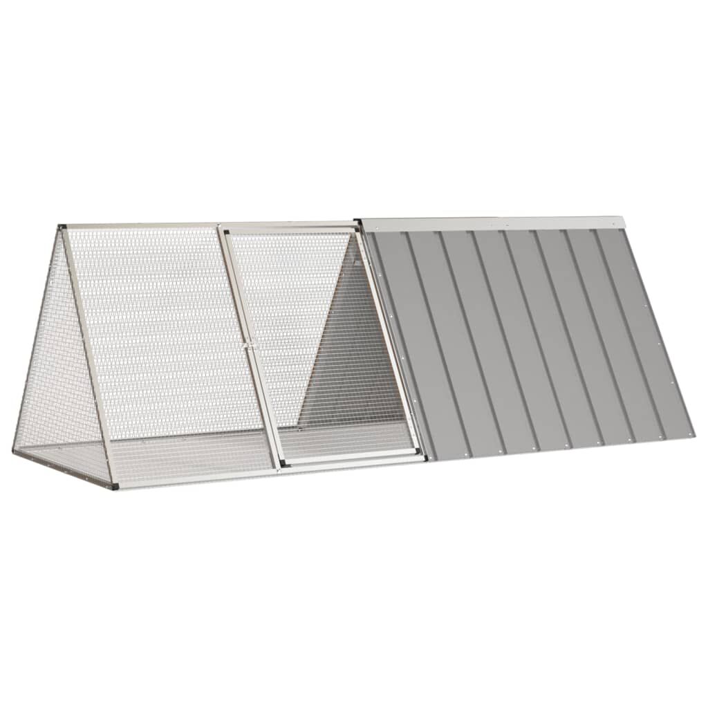 vidaXL Κλουβί Κουνελιών Γκρι 201,5x80,5x71 εκ. Γαλβανισμένος Χάλυβας