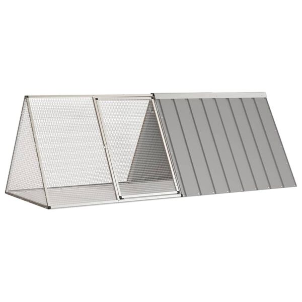 vidaXL Κλουβί Κουνελιών Γκρι 201,5x80,5x71 εκ. Γαλβανισμένος Χάλυβας