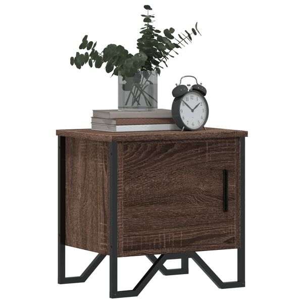 vidaXL Κομοδίνα 2 τεμ. Καφέ Δρυς 40x30x40 εκ. από Επεξεργ. Ξύλο