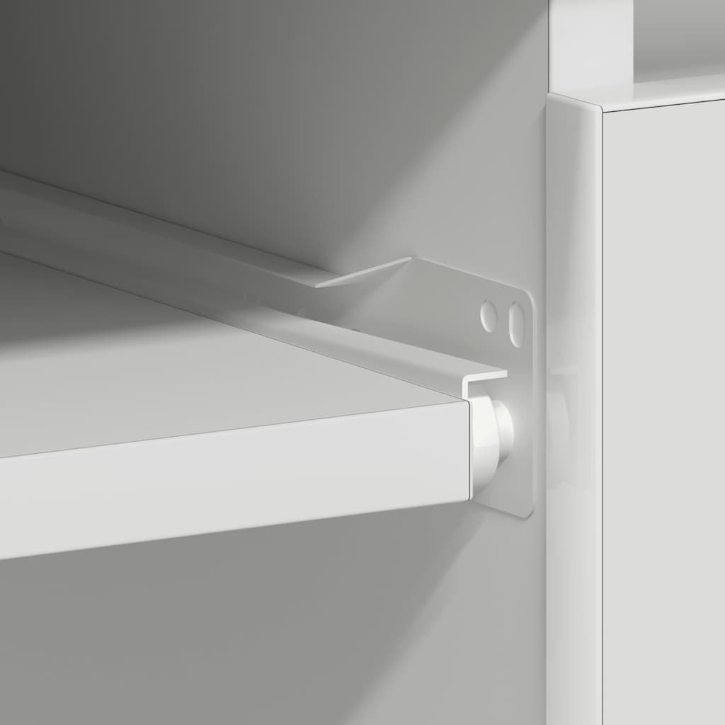 vidaXL Γραφείο Γυαλιστερό Λευκό 90 x 45 x 76 εκ. από Επεξ. Ξύλο