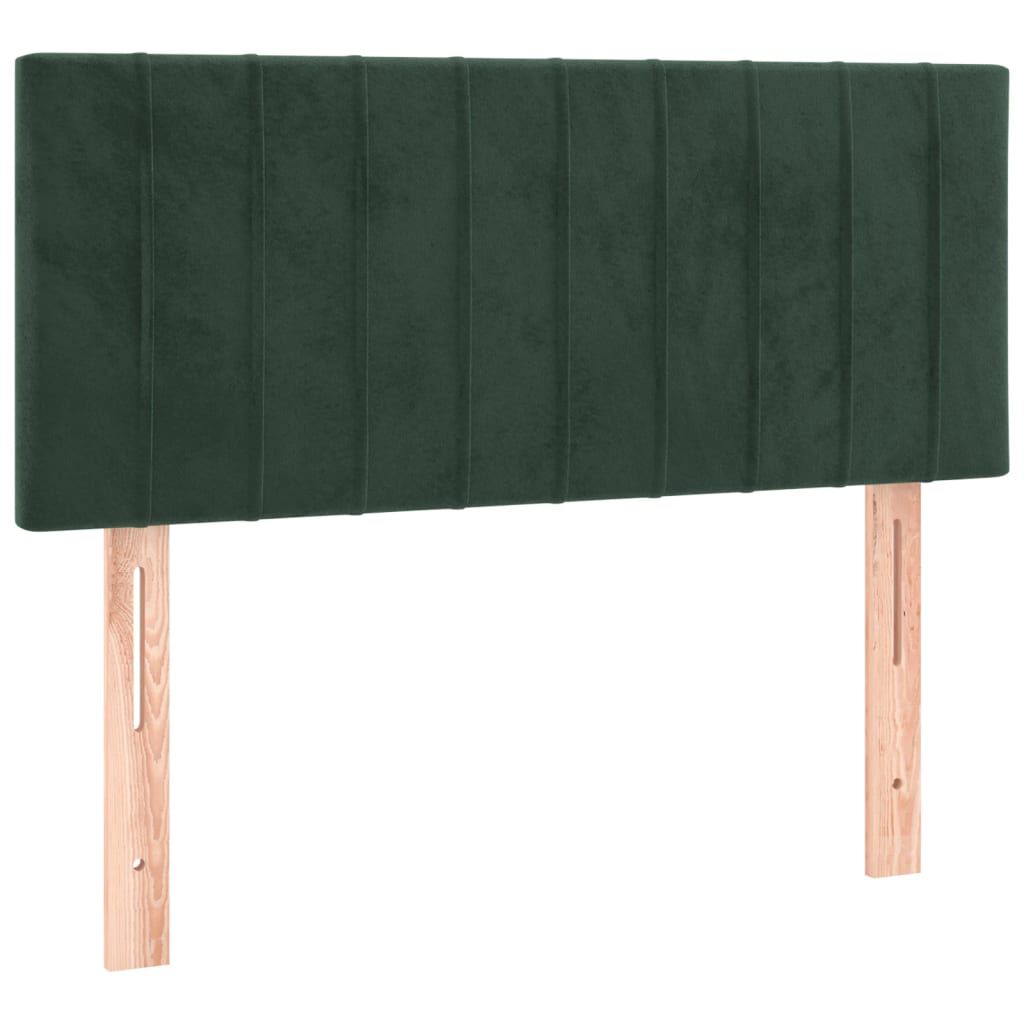 vidaXL Κρεβάτι Boxspring με Στρώμα Σκούρο Πράσινο 120x190εκ. Βελούδινο