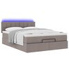 vidaXL Οθωμανικό κρεβάτι με στρώμα & LEDs Taupe 140x200 cm Ύφασμα