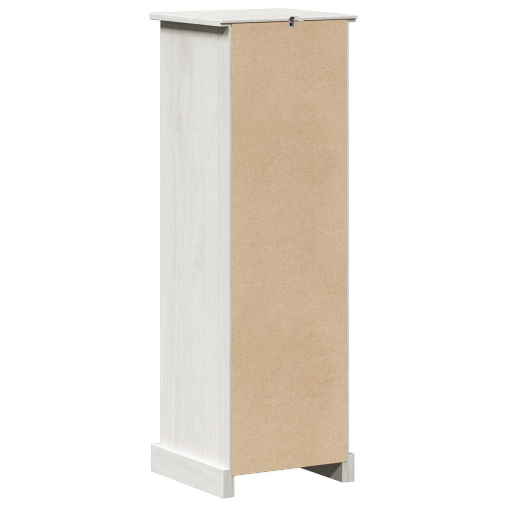 vidaXL Ντουλάπι Μπάνιου Λευκό 37 x 34 x 110 εκ Μασίφ ξύλο πεύκου
