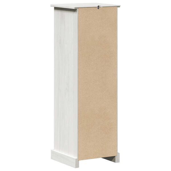 vidaXL Ντουλάπι Μπάνιου Λευκό 37 x 34 x 110 εκ Μασίφ ξύλο πεύκου