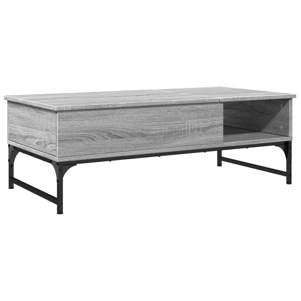 vidaXL Τραπεζάκι Σαλονιού Γκρι Sonoma 100x50x35 εκ. Επεξ. Ξύλο/Μέταλλο