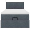 vidaXL Οθωμανικό κρεβάτι με στρώμα & LEDs Dark Grey 80x200cm Velvet