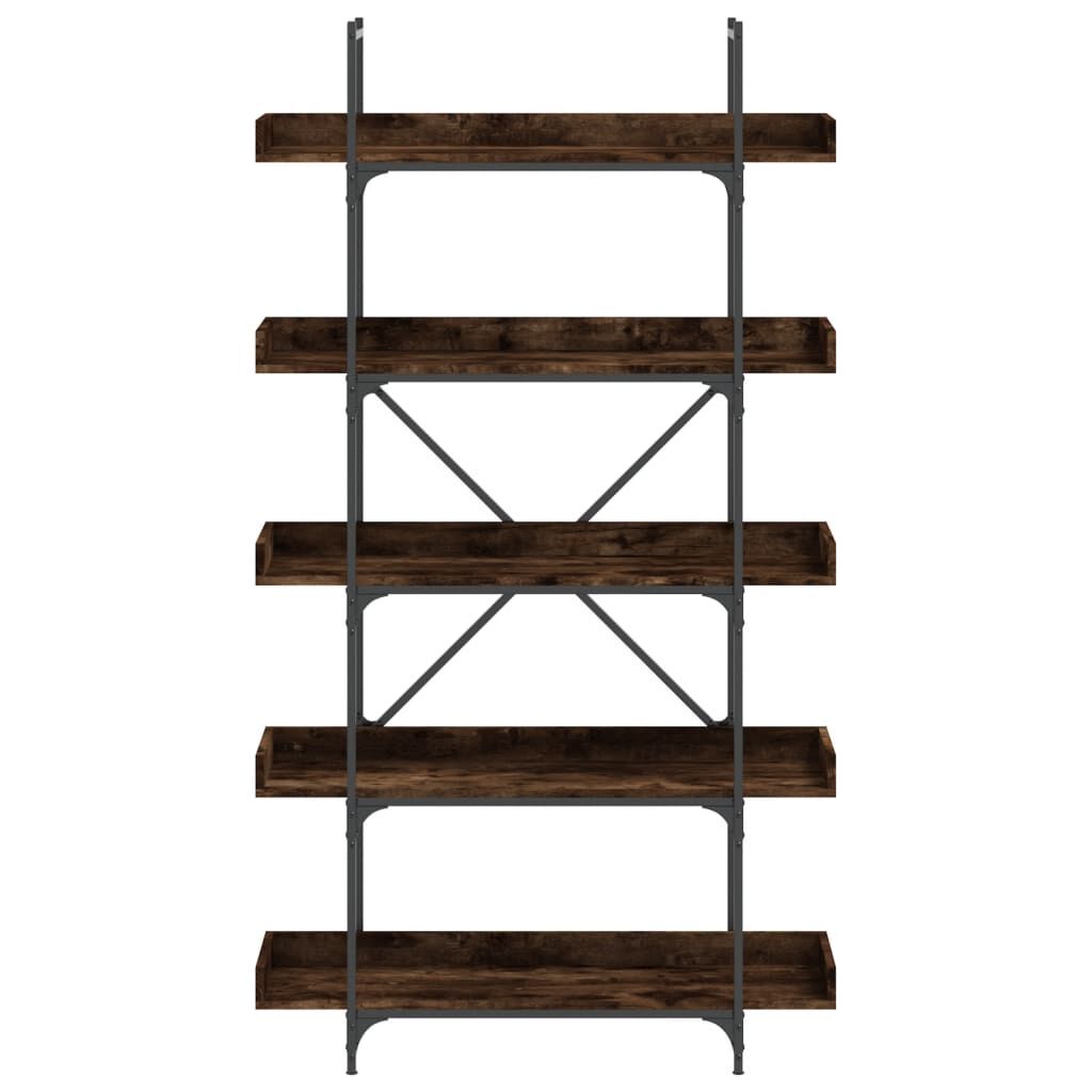 vidaXL Βιβλιοθήκη 5 Επιπέδων Καπνιστή Δρυς 100x33x180,5 εκ. Επεξ. Ξύλο